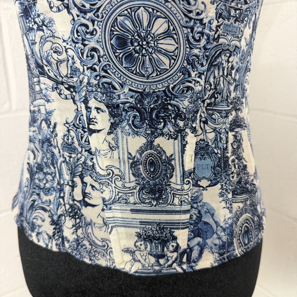 Pretty Little Thing Corset Cami Top Size 8 Roman Grecian Blue Romantic Dainty - Picture 4 of 11